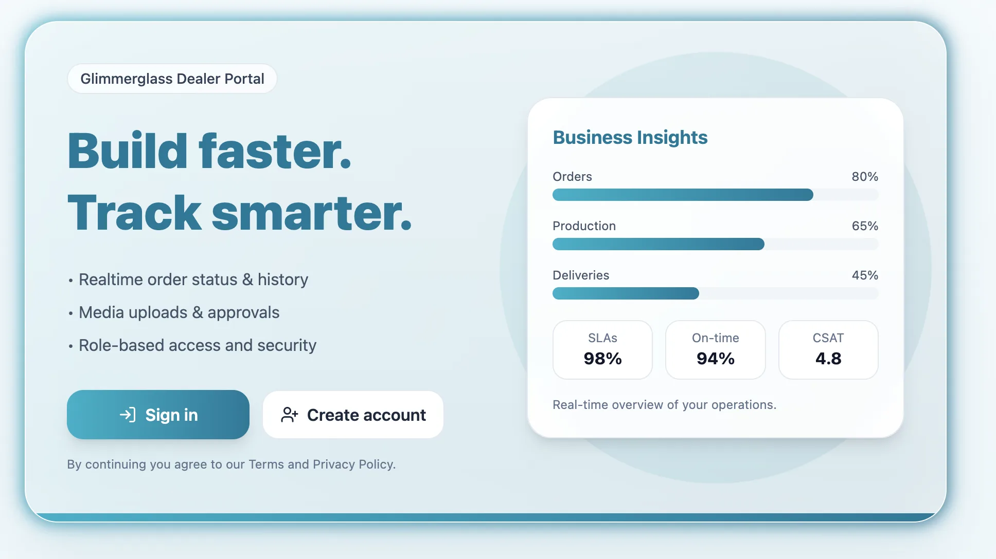 GlimmerGlass Order System screenshot 1