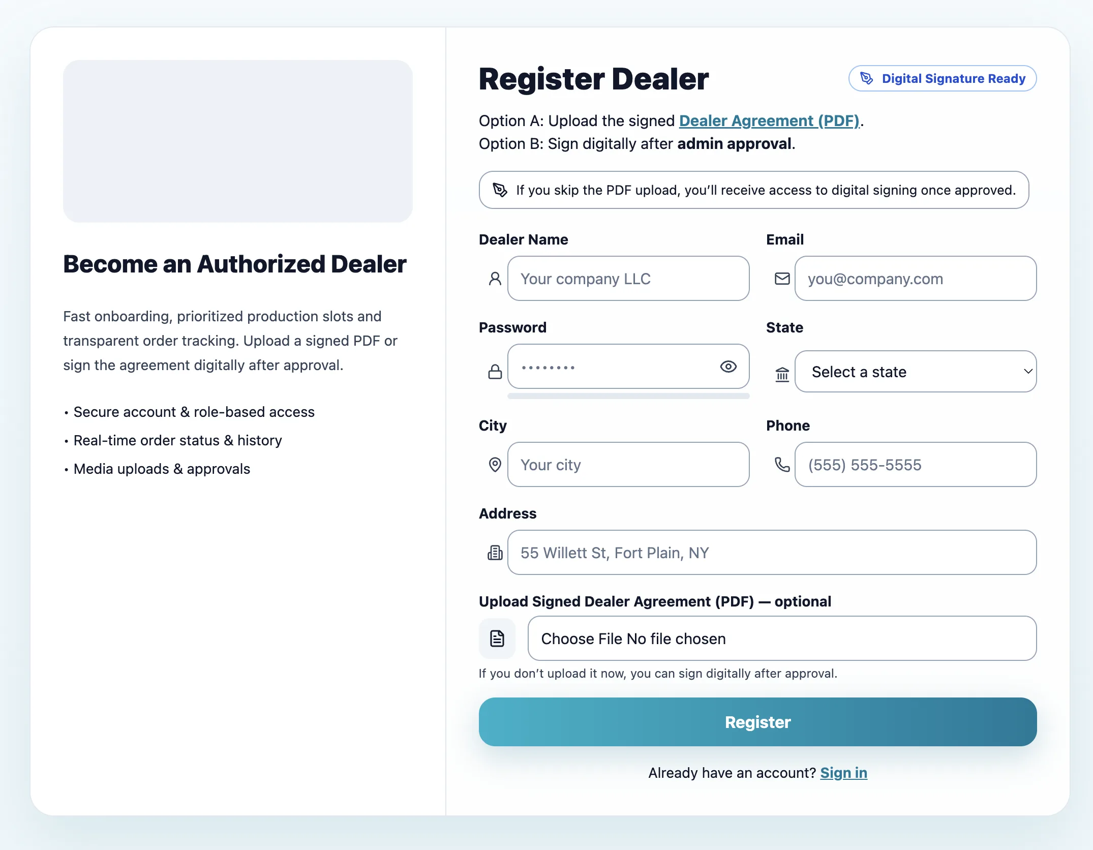 GlimmerGlass Order System screenshot 2